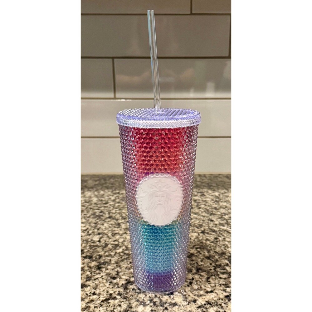 Starbucks 2020 Rainbow Ombré Studded Venti Tumbler Cold Cup 24oz